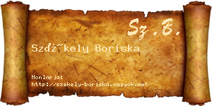 Székely Boriska névjegykártya