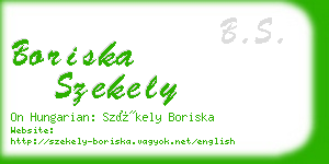 boriska szekely business card